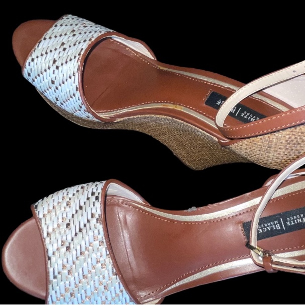 White House Black Market ELODIE Espadrille Wedge Heel WHBM Sandal